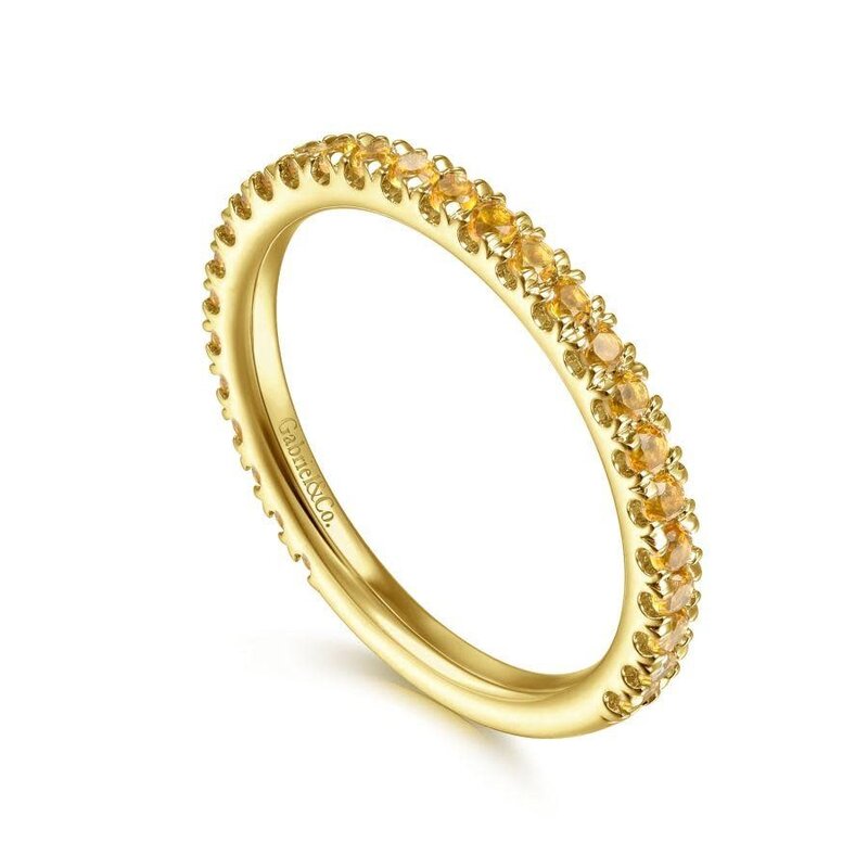 Gabriel & Co. 14K Yellow Gold Citrine Stacklable Ring