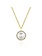 Gabriel & Co. 14K Yellow Gold Cultured Pearl and Diamond Halo Pendant Necklace