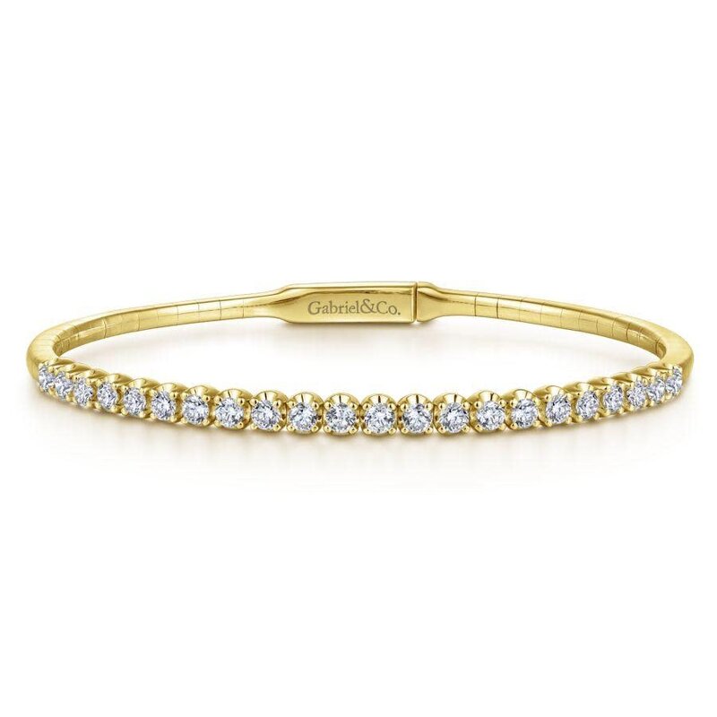 Gabriel & Co. 14K Yellow Gold Diamond Bangle