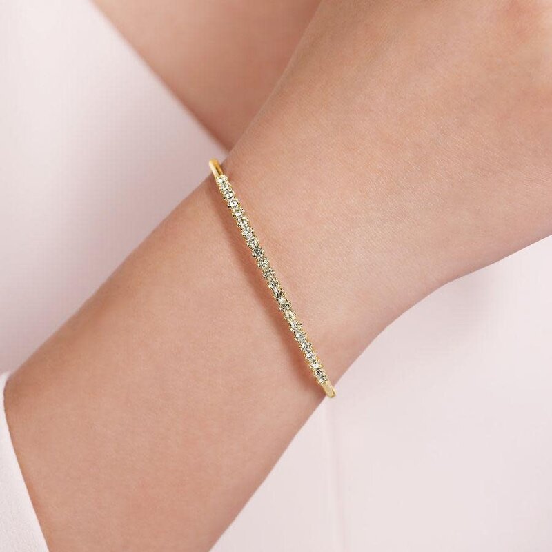 Gabriel & Co. 14K Yellow Gold Diamond Bangle