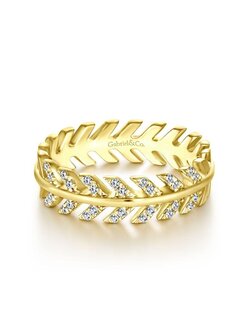 Gabriel & Co. 14K Yellow Gold Diamond Chevron Ring