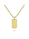 Gabriel & Co. 14K Yellow Gold Dog Tag Pendant Hollow Chain Necklace