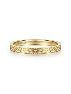 Gabriel & Co. 14K Yellow Gold Textured Checkered Stackable Ring