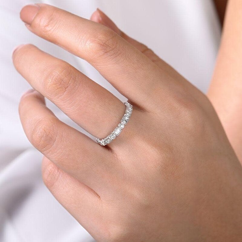 Gabriel & Co. 14kt White Gold Diamond Stackable Ring