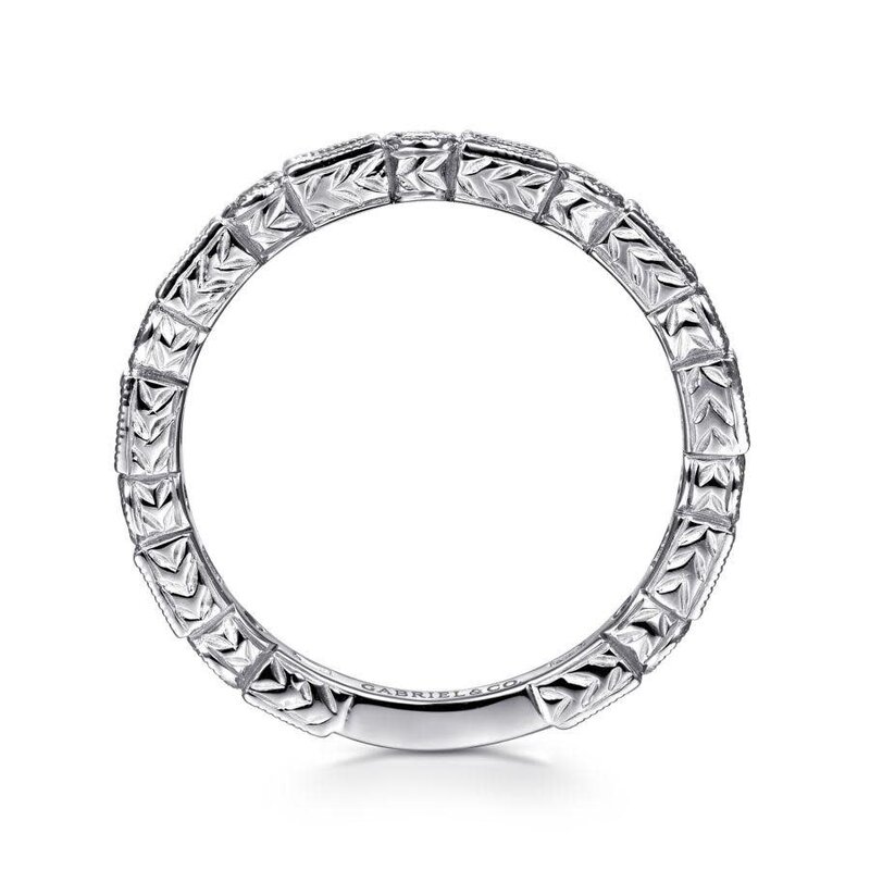 Gabriel & Co. 14kt White Gold Diamond Stackable Ring