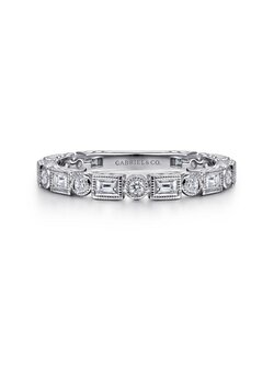 Gabriel & Co. 14kt White Gold Diamond Stackable Ring