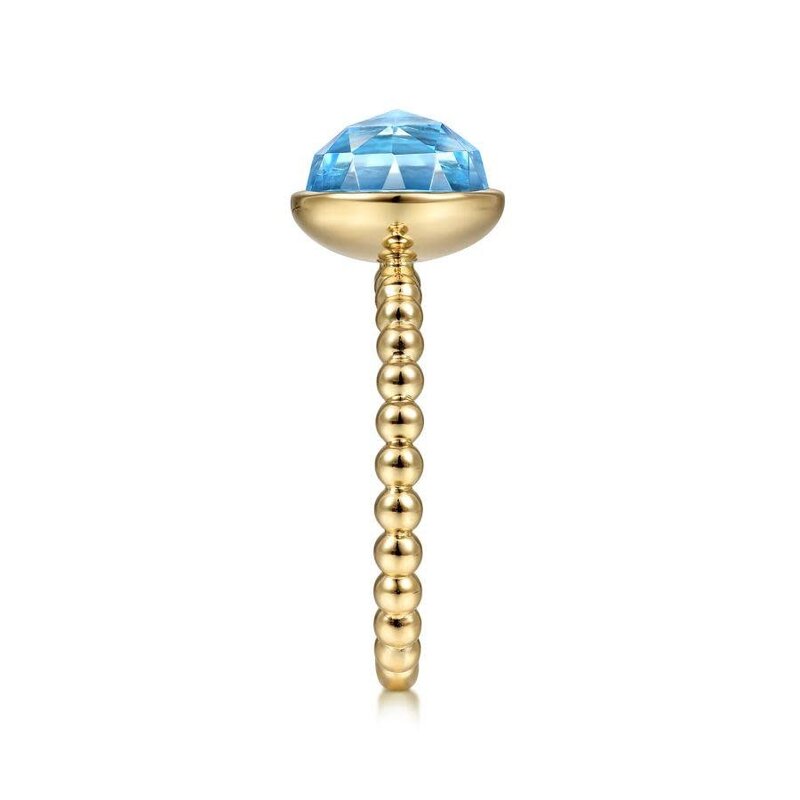 Gabriel & Co. 14kt Yellow Gold Blue Topaz Ring