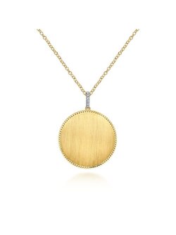 Gabriel & Co. Brushed Gold Disc Pendant Necklace