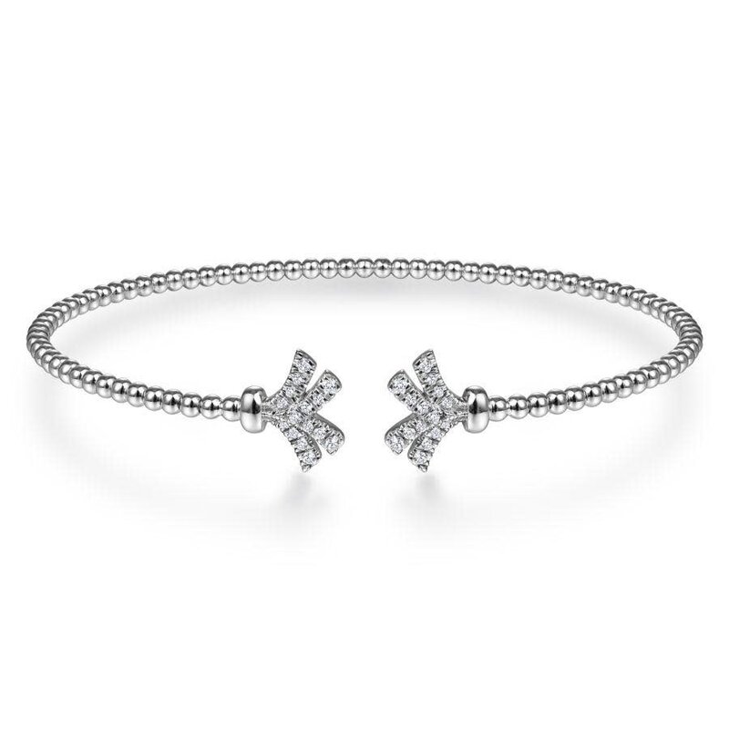 Gabriel & Co. Ladies Beaded Diamond Bangle Bracelet