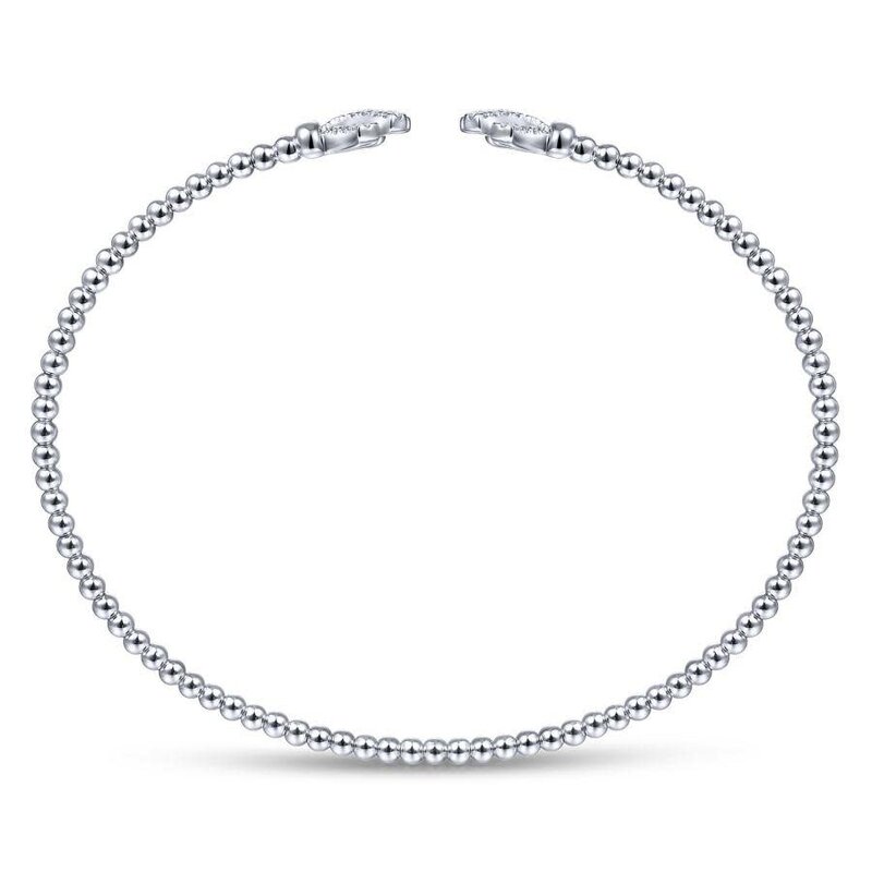 Gabriel & Co. Ladies Beaded Diamond Bangle Bracelet