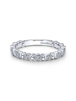 Gabriel & Co. Round Pave Diamond Stackable Ring