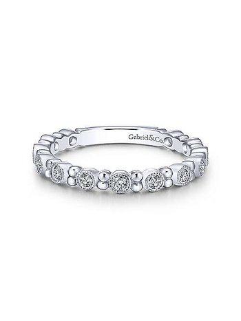 Gabriel & Co. Round Pave Diamond Stackable Ring