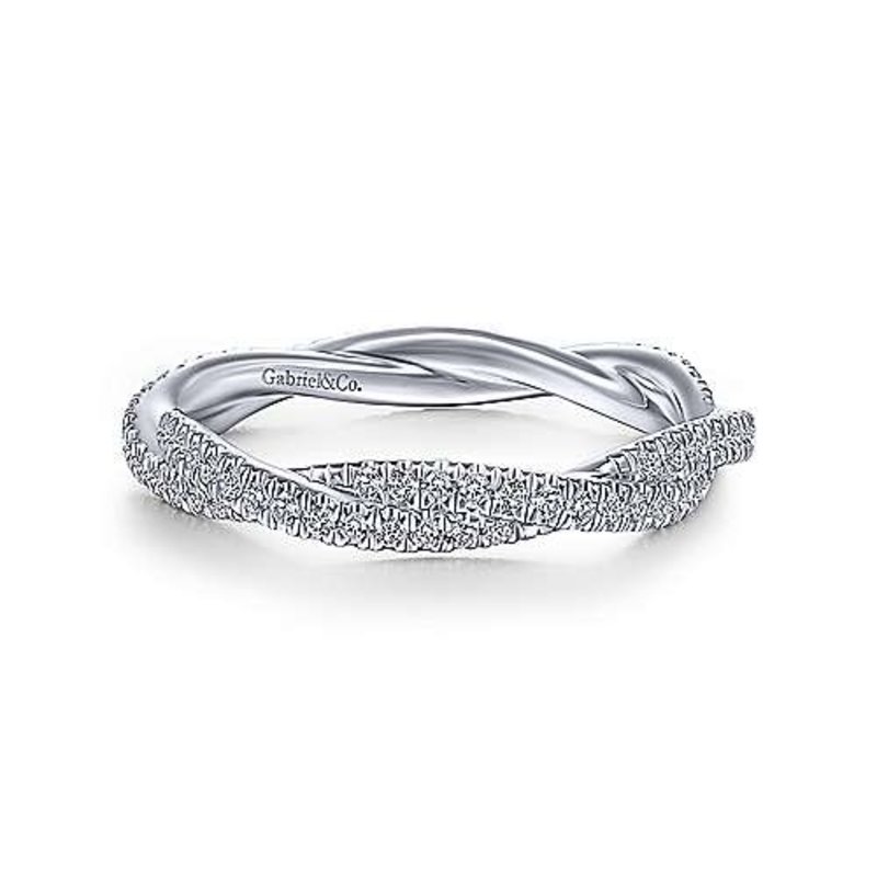 Gabriel & Co. White Gold Diamond Stack Band