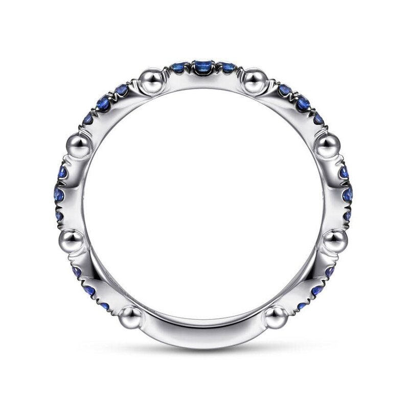 Gabriel & Co. White Gold Sapphire Stack Band