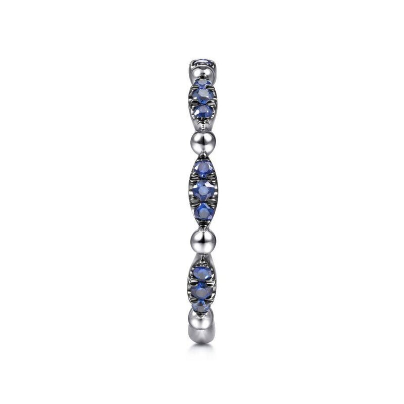 Gabriel & Co. White Gold Sapphire Stack Band