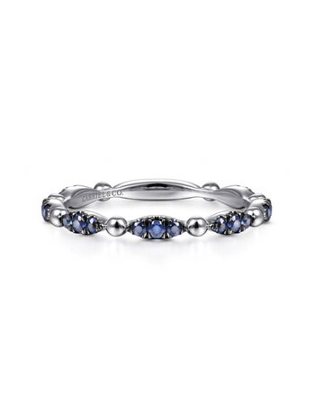 Gabriel & Co. White Gold Sapphire Stack Band