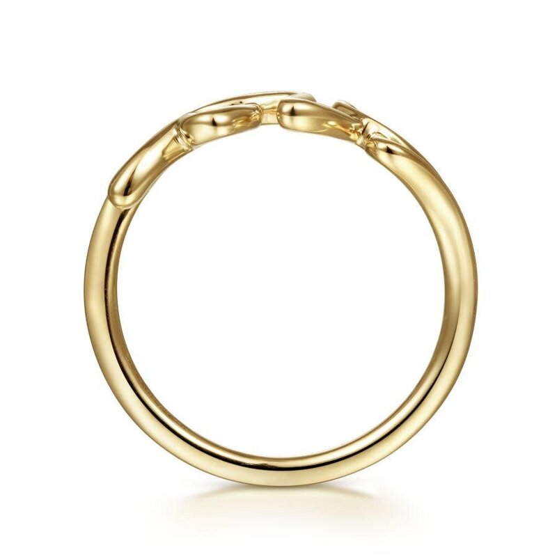 Gabriel & Co. Yellow Gold Love Script Ring