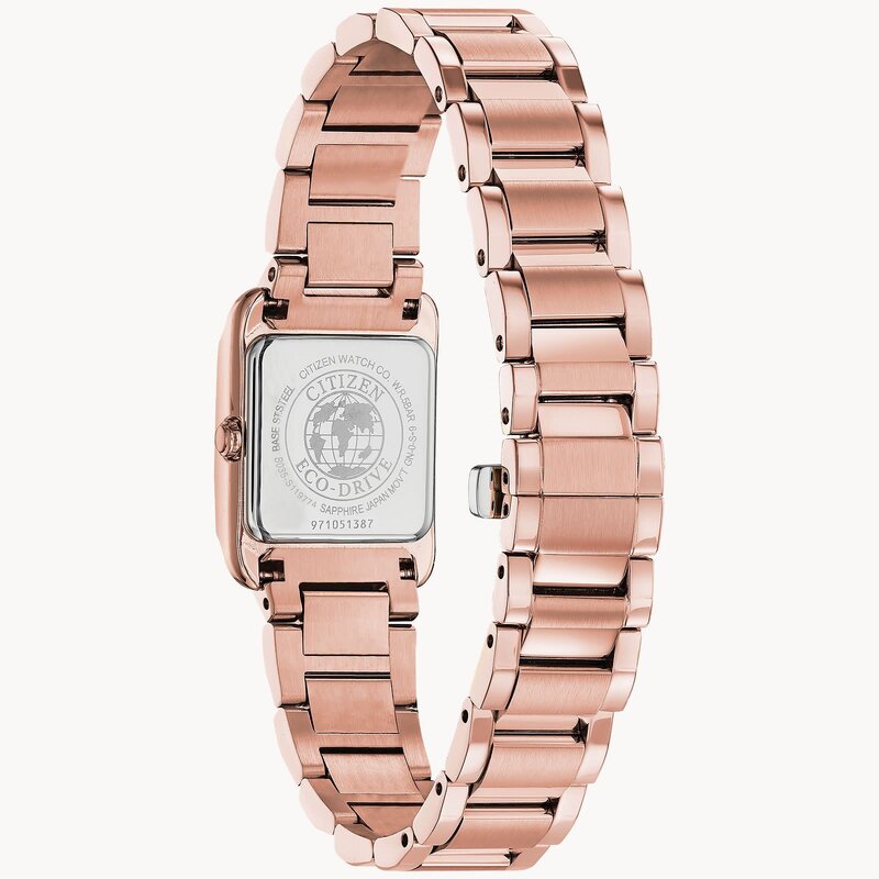 Ladies Rose Gold Citizen L Eco Drive Watch with Genuine Diamonds