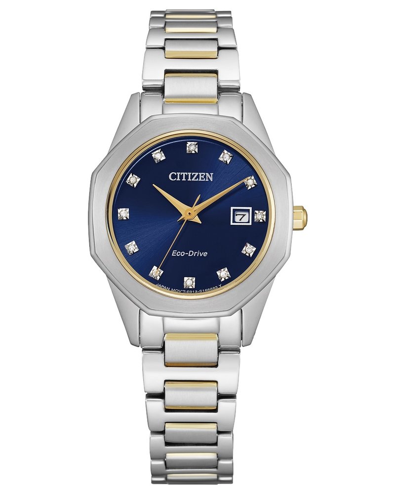 Ladies Two Tone Citizen Corso Eco Drive Watch with Genuine Diamonds