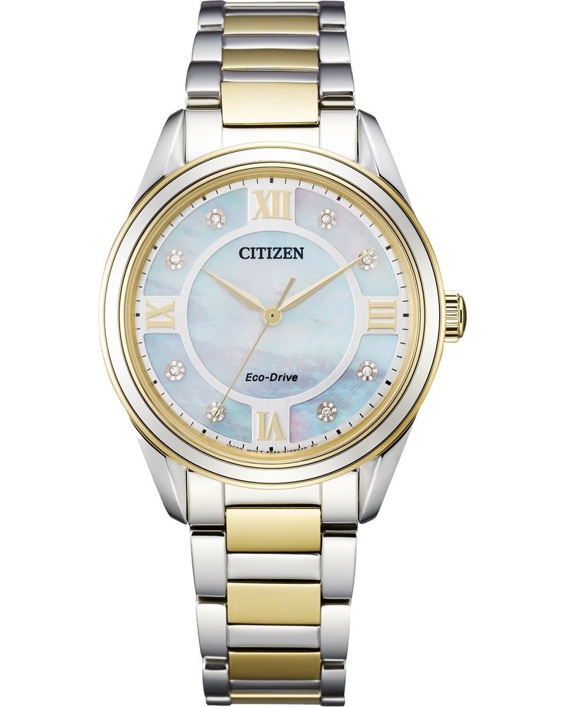 Ladies Two Tone Citizen Fiore Eco Drive Watch with Genuine Diamonds