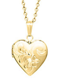 MARATHON 14K Gold Filled Hand Engraved Heart Locket