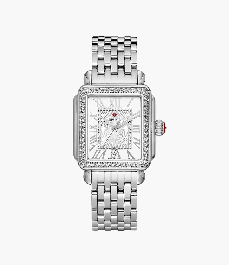 Michele Deco Madison Stainless Diamond Watch