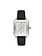 MICHELE DECO SPORT SS, BLACK STRAP W/SILVER WHITE SUNRAY DIAL