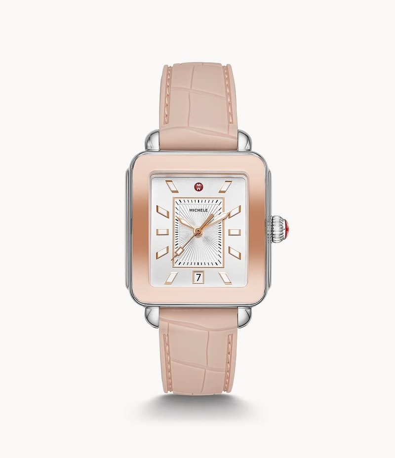 MICHELE Deco Sport Two-Tone Pink Gold Watch