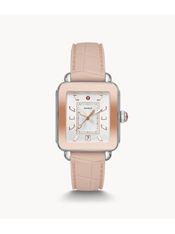 MICHELE Deco Sport Two-Tone Pink Gold Watch