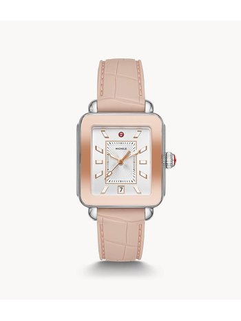 MICHELE Deco Sport Two-Tone Pink Gold Watch