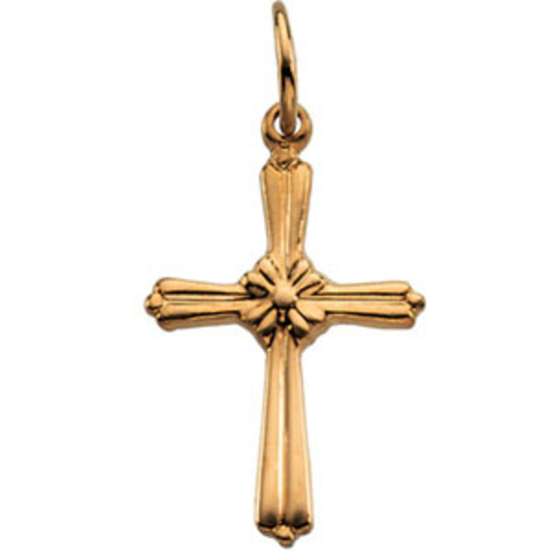 S12-STULLER 14K Yellow Gold Fancy Baby Cross