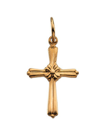 S12-STULLER 14K Yellow Gold Fancy Baby Cross