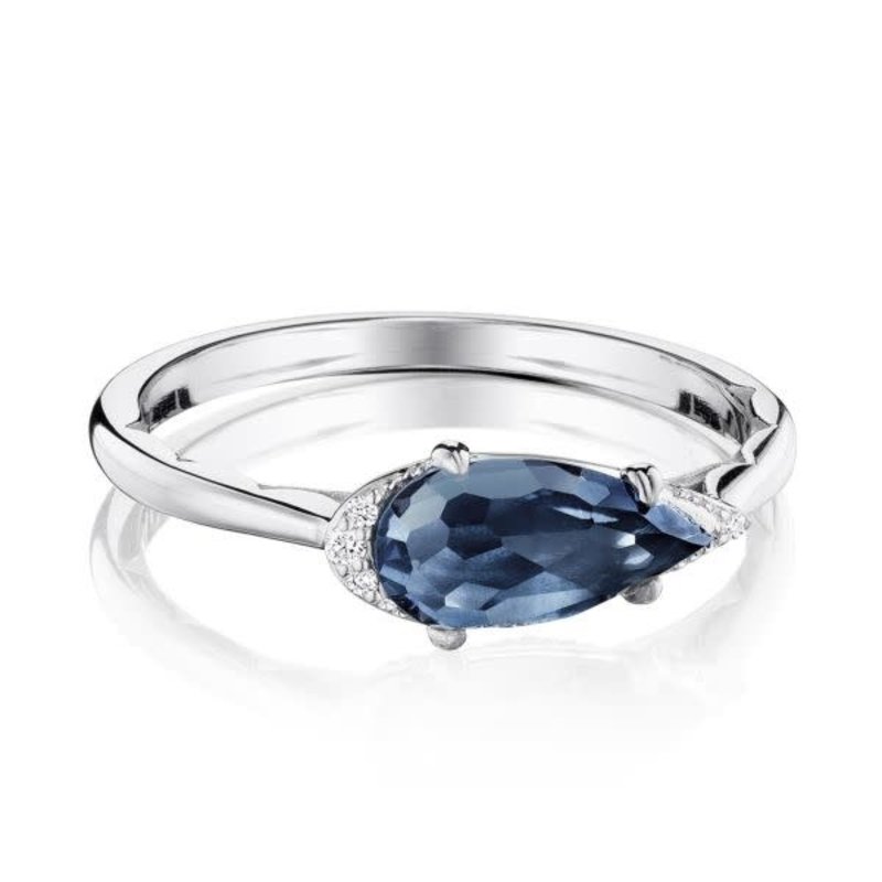 Solitaire Pear-Shaped Ring with London Blue Topaz