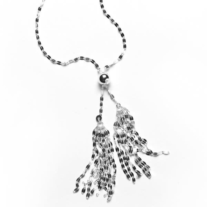 Southern Gates Jewelry Silver Double Tassel Lariat Necklace