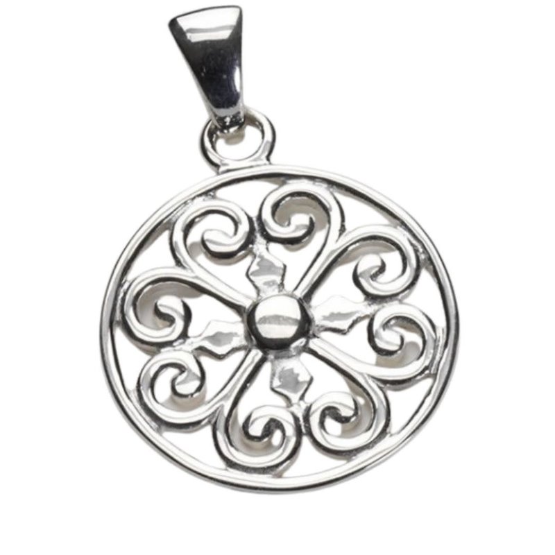 Southern Gates Jewelry Silver Heart Scroll Pendant