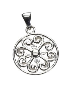 Southern Gates Jewelry Silver Heart Scroll Pendant