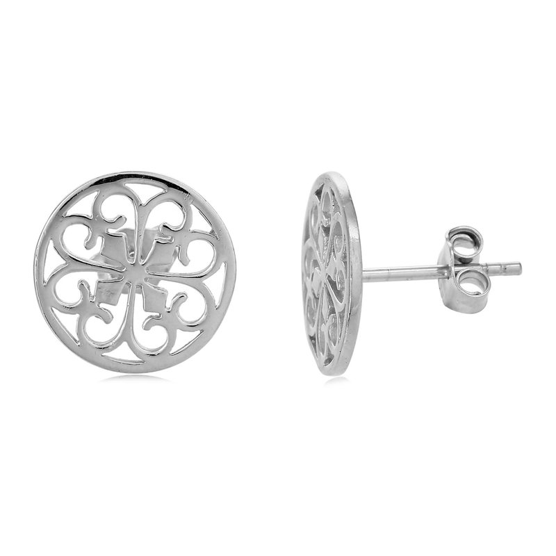 Southern Gates Jewelry Sterling Round Gate Stud Earrings