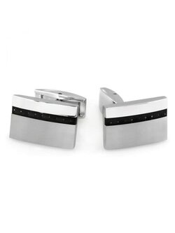 Stainless Steel and Carbon Fiber Cuff Links