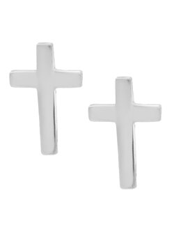 Sterling Silver Baby Cross Stud Earrings