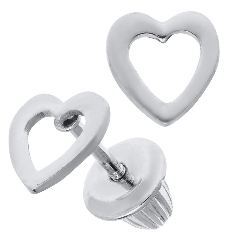 Sterling Silver Baby Heart Stud Earrings