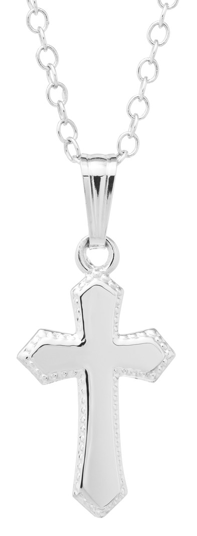 Sterling Silver Children's Cross Pendant Necklace