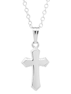 Sterling Silver Children's Cross Pendant Necklace