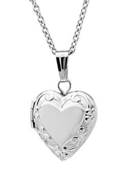 Sterling Silver Children's Heart Locket Necklace