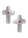 Sterling Silver Cross Stud Earrings with Pink Sapphires