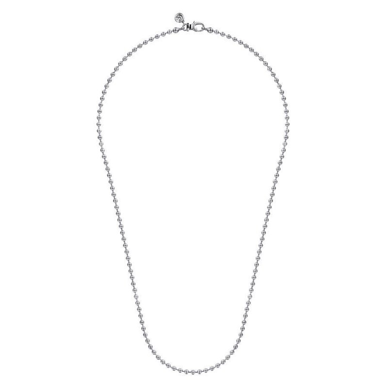 Sterling Silver Gold 3mm Ball Chain Necklace