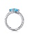 Sterling Silver Multi Row Blue Topaz and White Sapphire Ring