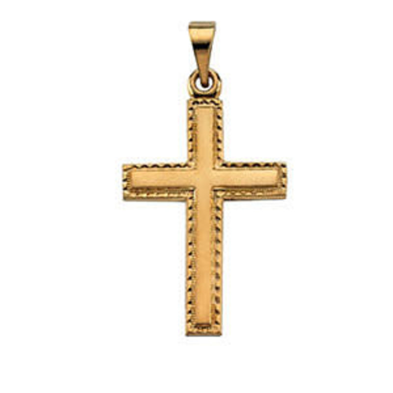 Stuller 14K Yellow Gold Cross with Edging