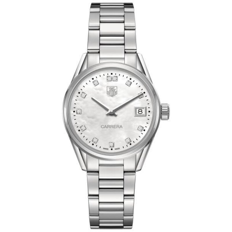 TAG Heuer Ladies Stainless Steel TAG Heuer Automatic Carrera  with Mother of Pearl Diamond Dial