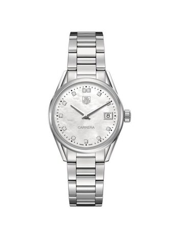 TAG Heuer Ladies Stainless Steel TAG Heuer Automatic Carrera  with Mother of Pearl Diamond Dial