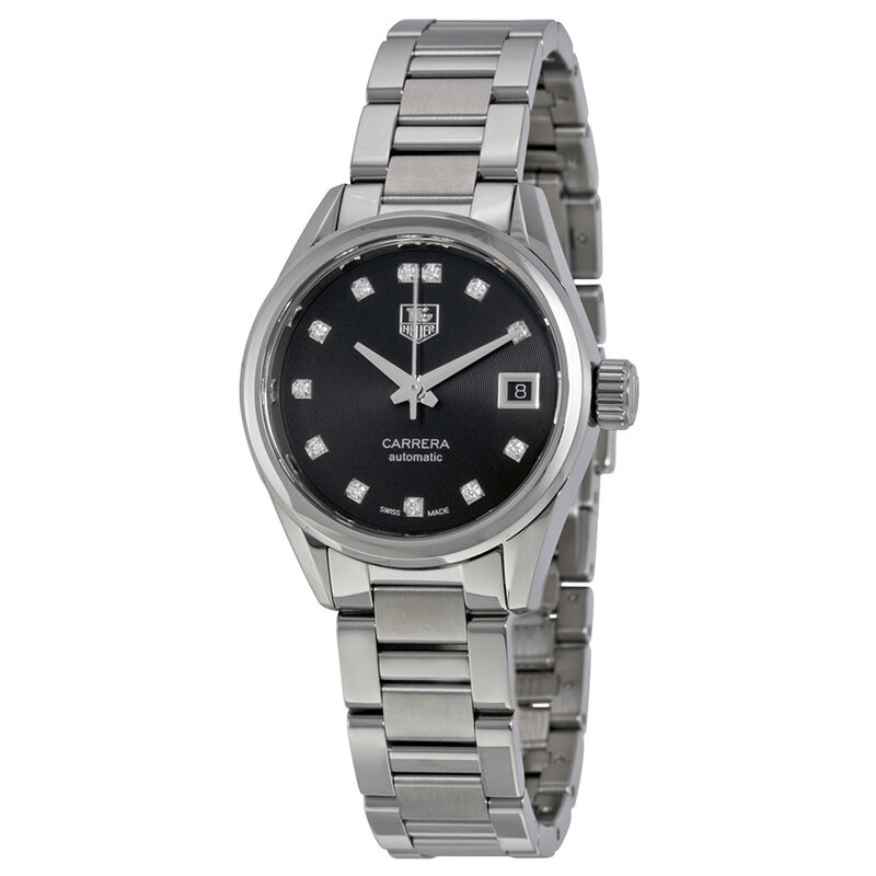 TAG Heuer Ladies TAG Heuer Automatic Carrera with Black Diamond Dial